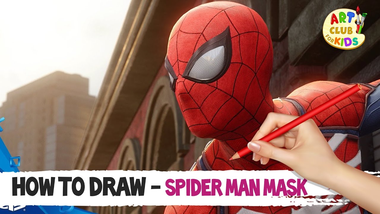 1280x720 how to draw spiderman mask avengers infinity war art club - Spiderman Mask Drawing