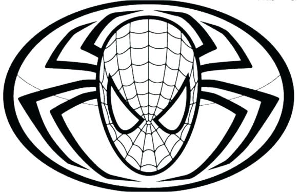 585x374 printable spiderman mask coloring pages costume homemade suit - Spiderman Mask Drawing