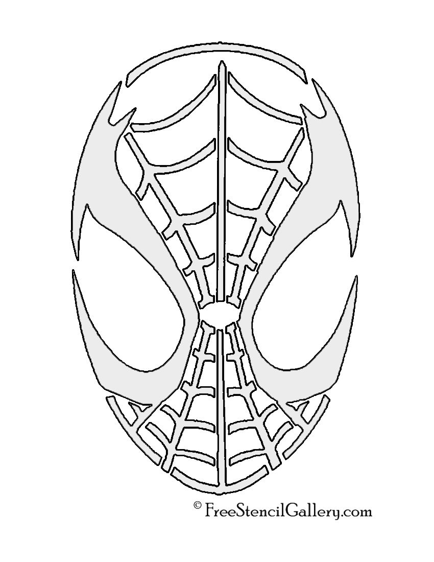 850x1100 Spiderman Mask Stencil Halloween - Spiderman Mask Drawing