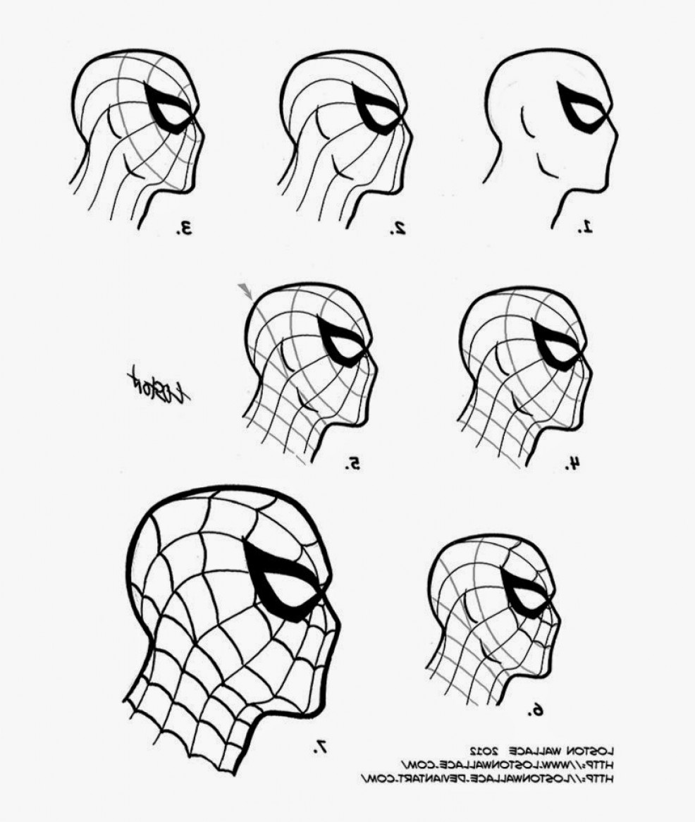 Spiderman Mask Drawing at PaintingValley.com | Explore collection of ...