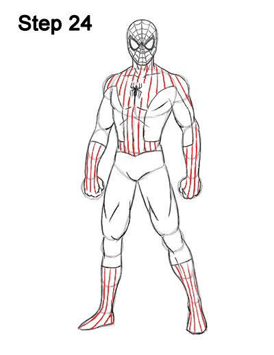 400x518 How To Draw Spider Man - Spiderman Outline Drawing
