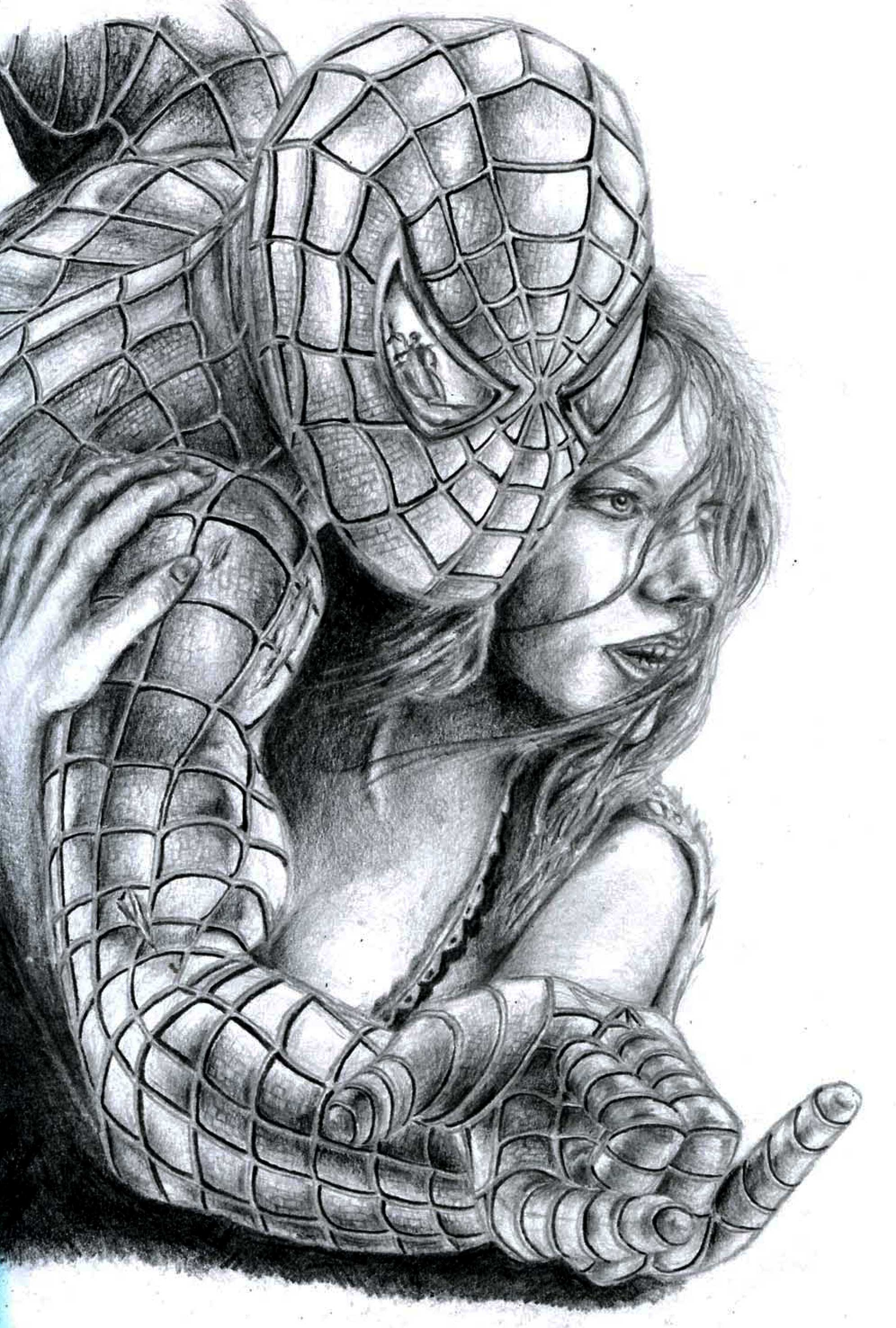 Spiderman Pencil Drawing