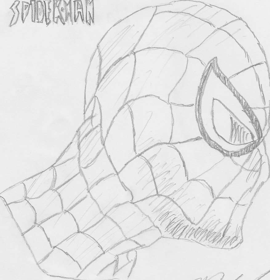 877x912 Spiderman Face Pencil Drawing Spider Man Pencil Sketchbminus - Spiderman Pencil Drawing