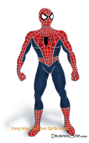 300x479 Easy Way To Draw Spiderman - Spiderman Simple Drawing