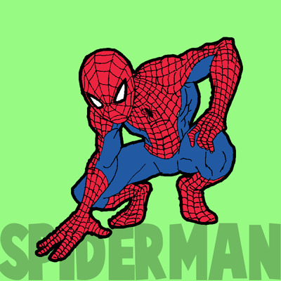 400x400 How To Draw Spiderman With Simple Steps Drawing Tutorial - Spiderman Simple Drawing