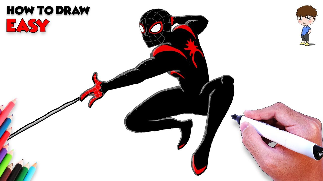 1280x720 spider man into the spider verse drawing - Spiderman Spider Drawing
