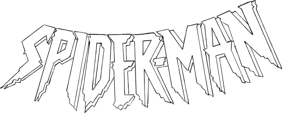 900x361 spiderman symbol stencil - Spiderman Symbol Drawing