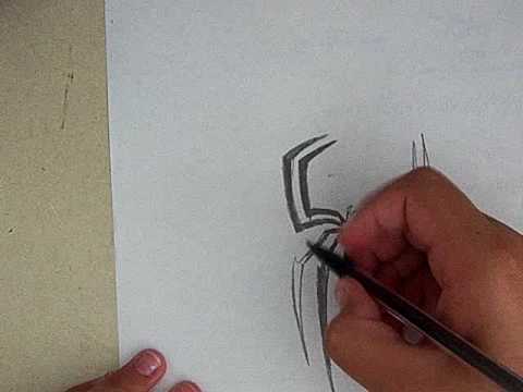 480x360 how to draw the spider symbol from spiderman - Spiderman Symbol Drawing