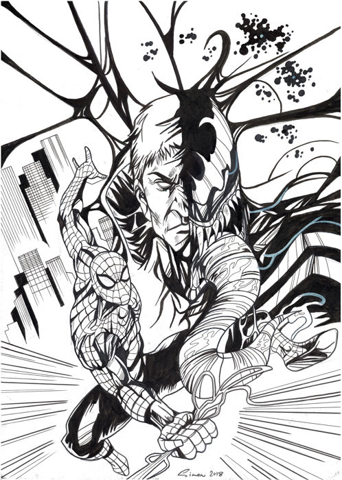 498x700 spiderman vs venom - Spiderman Venom Drawing