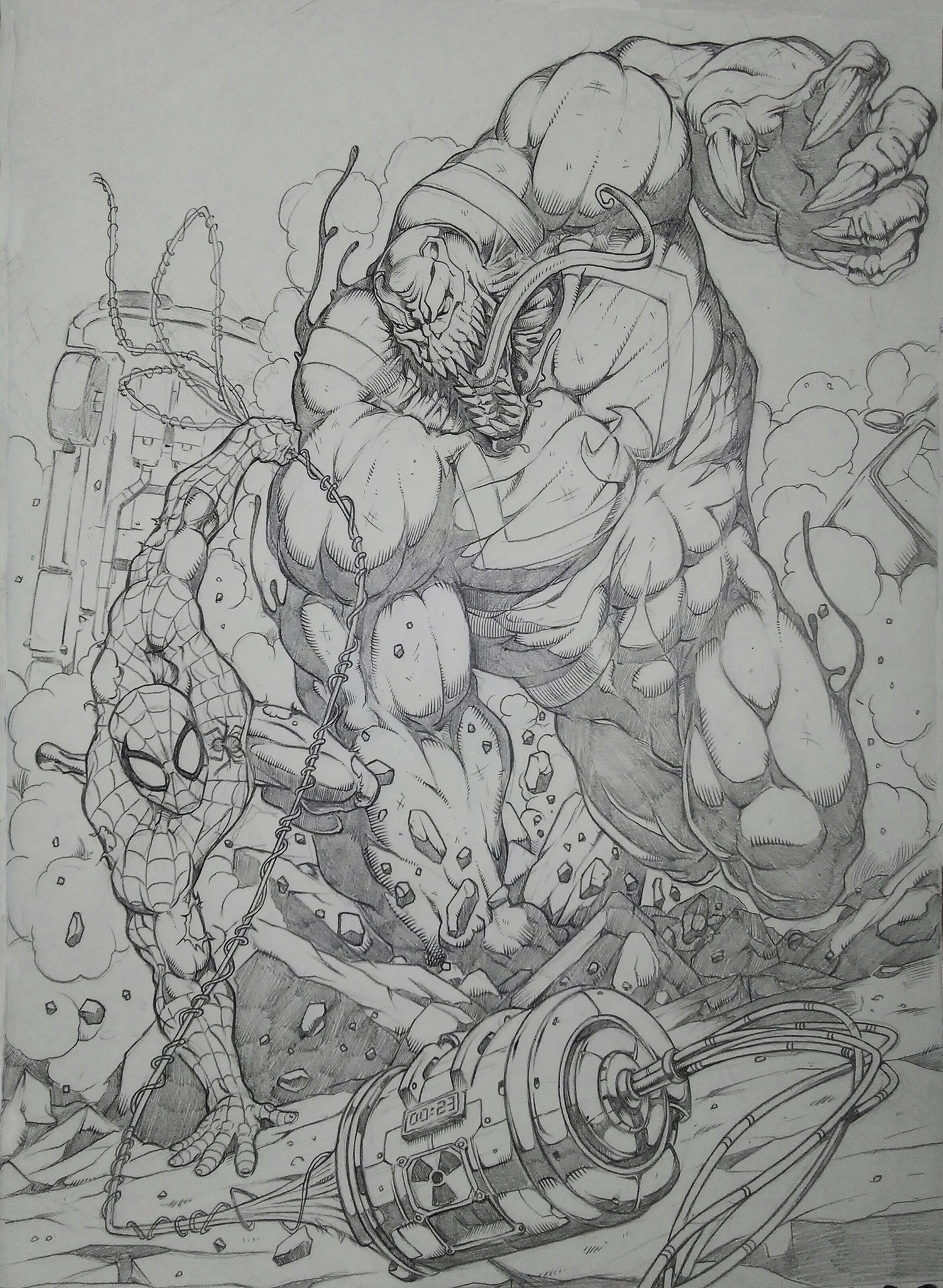 1500x2047 Artstation - Spiderman Venom Drawing