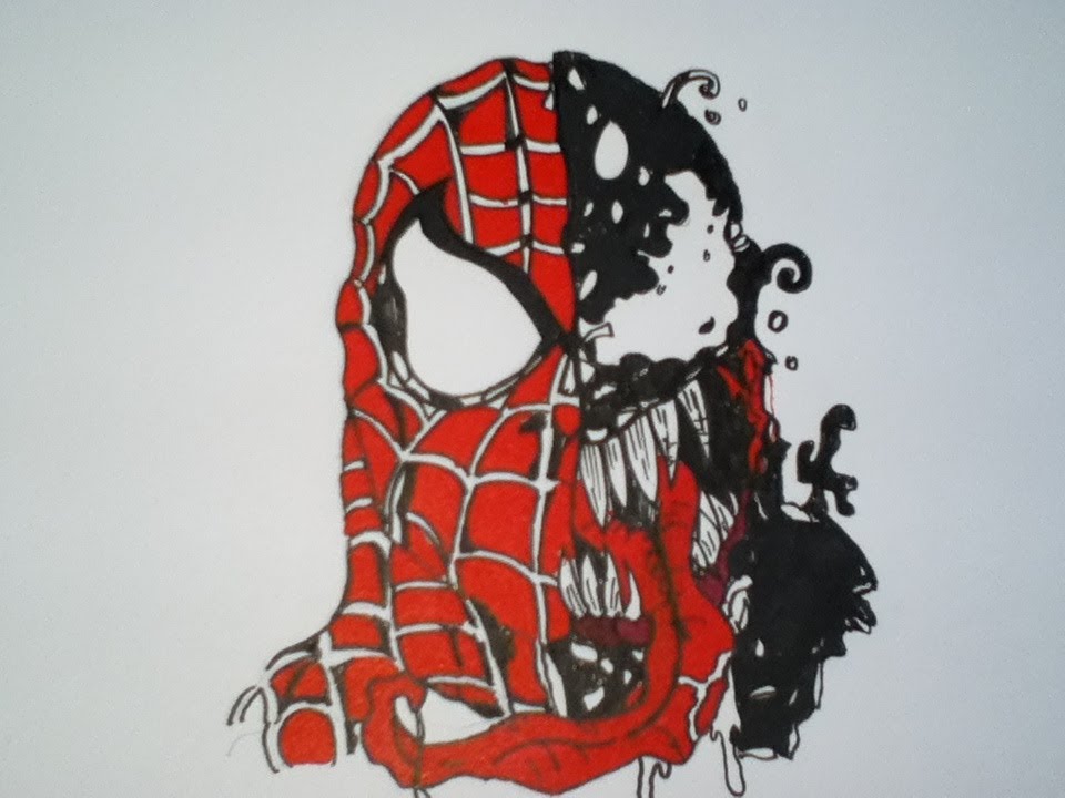 960x720 drawing spiderman and venom - Spiderman Venom Drawing