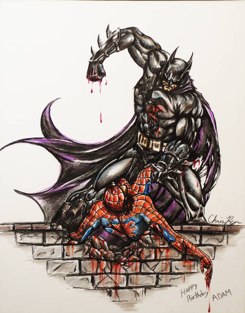 791x1011 Batman Vs Spiderman - Spiderman Vs Batman Drawing
