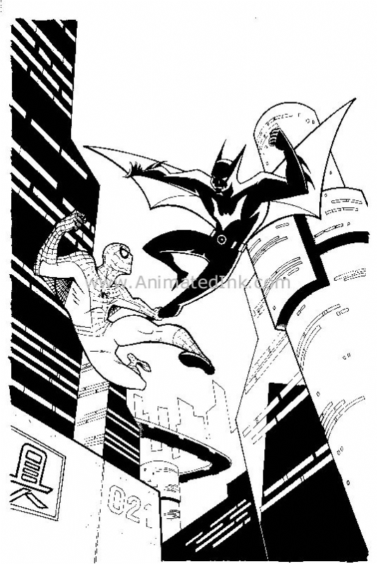 535x800 Craig Rousseau - Spiderman Vs Batman Drawing