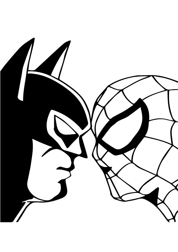 595x842 Drawing Spiderman Vs Batman Coloring Page - Spiderman Vs Batman Drawing