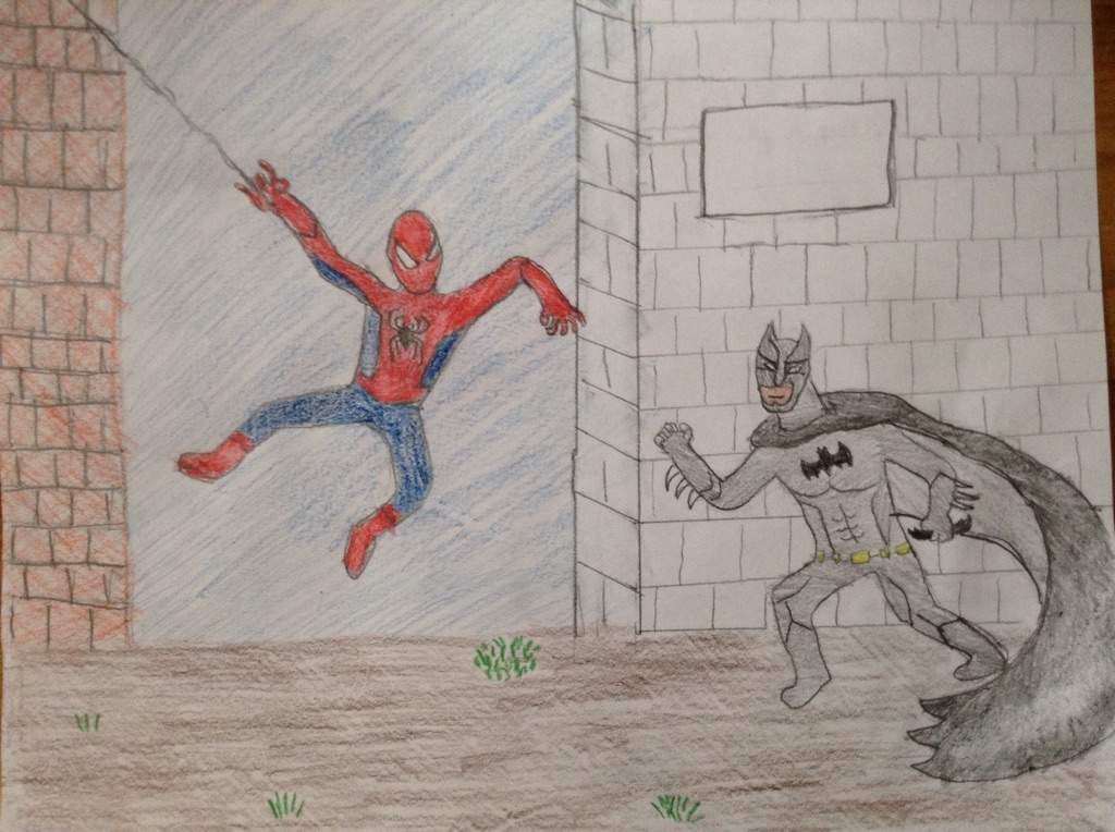 1024x764 My New Drawing Of Batman Vs Spider Man Comics Amino - Spiderman Vs Batman Drawing