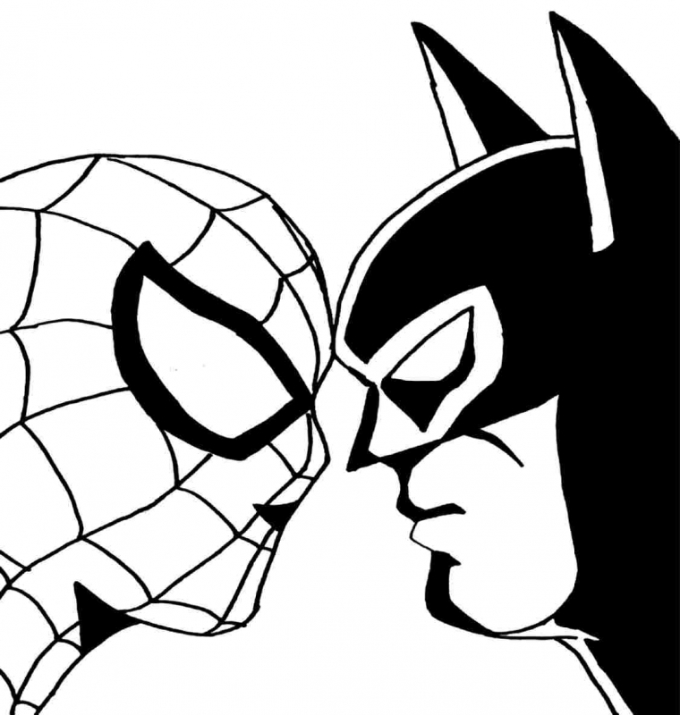 760x800 Spiderman Vs Batman Drawing - Spiderman Vs Batman Drawing