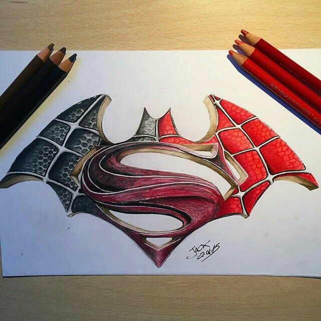640x640 Batman, Spiderman Superman All In One That's Dope!! Art - Spiderman Vs Batman Drawing