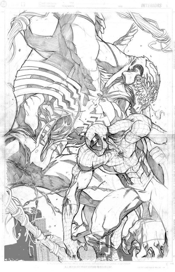 600x929 mia cabrera, spiderman vs venom, sketch books venom, spiderman - Spiderman Vs Venom Drawing