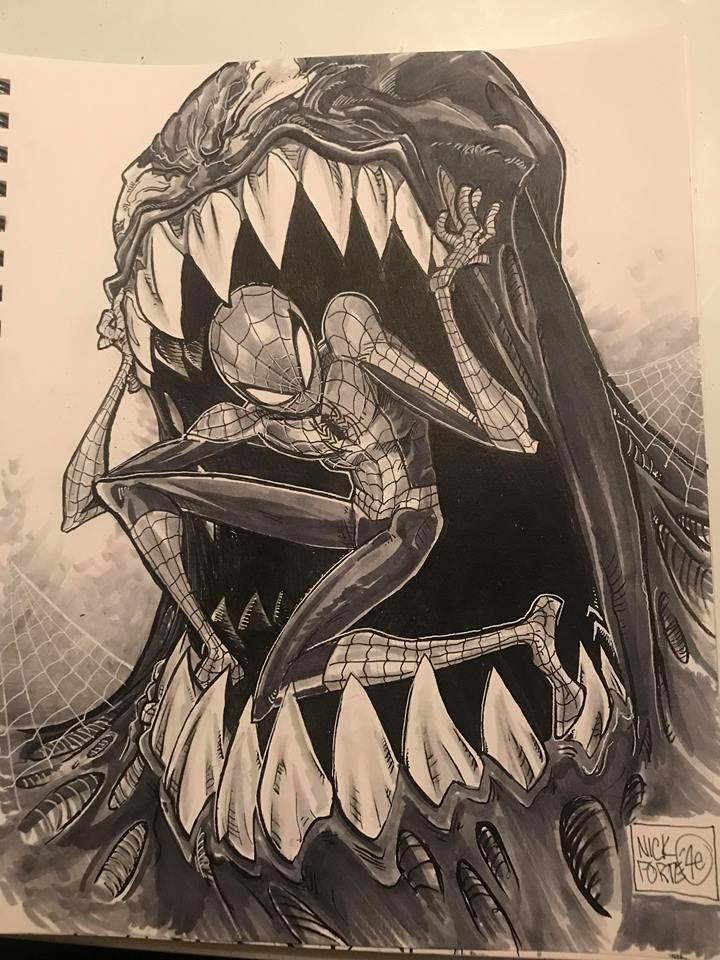 720x960 Spider Man Vs Venom Nick Forte Art - Spiderman Vs Venom Drawing