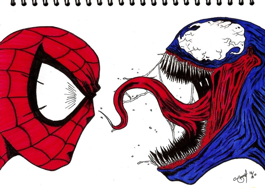 Spiderman Vs Venom Drawing at Explore collection