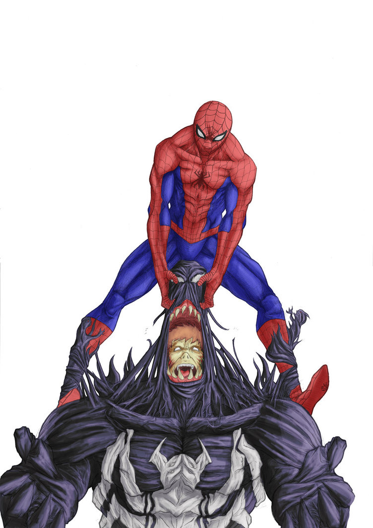 752x1063 spiderman vs venom vs carnage drawing - Spiderman Vs Venom...