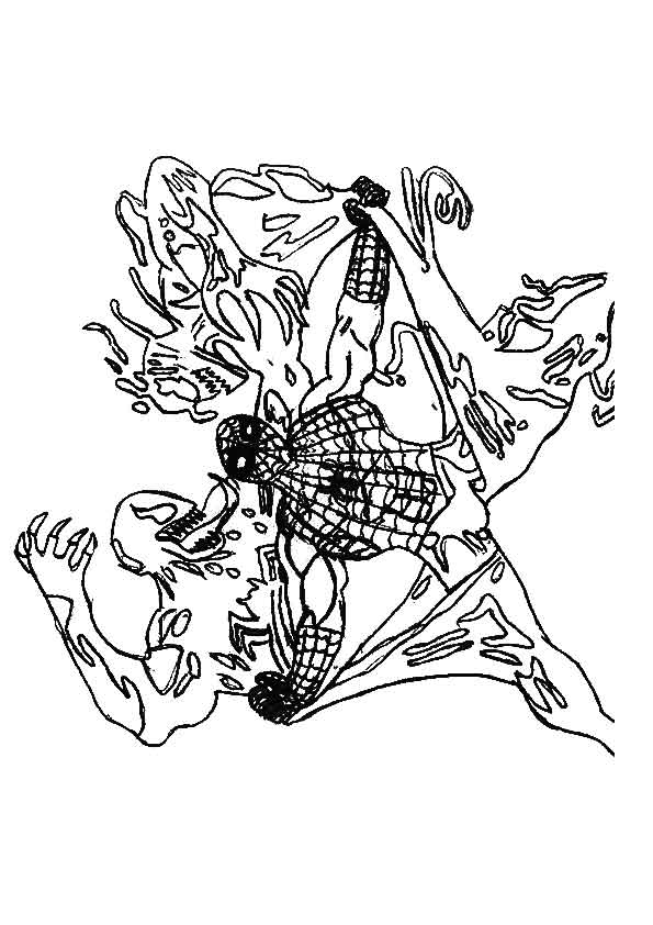 595x842 Drawing Spiderman Vs Venom Coloring Page - Spiderman Vs Venom Drawing