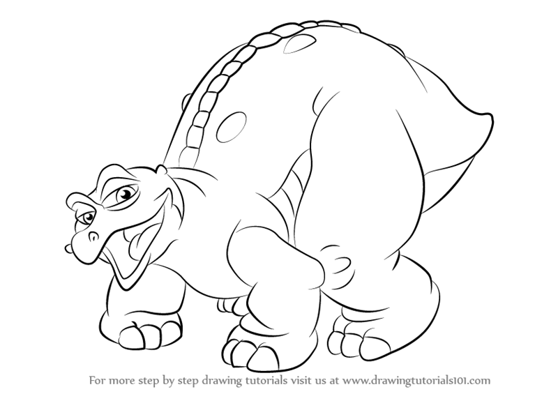 800x565 Learn How To Draw Spike From The Land Before Time - Spike Drawing