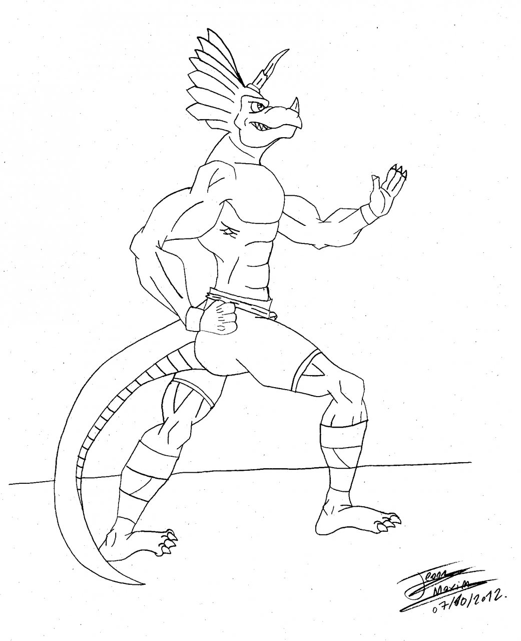 1041x1280 Spike Sketch - Spike Drawing