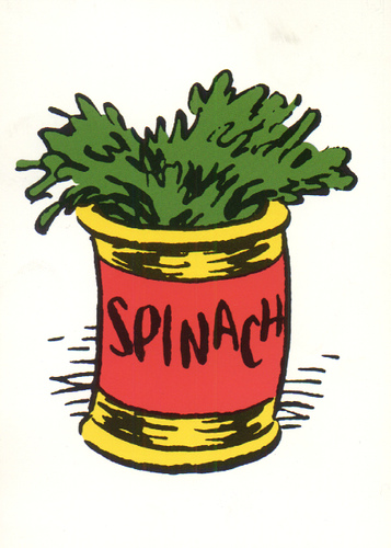 357x500 spinach we run and ride - Spinach Drawing