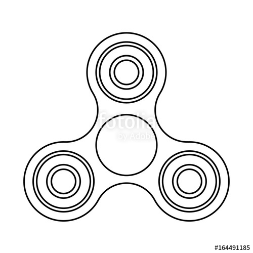 500x500 fidget spinner outline technical drawing icon, vector - Spinner Drawing