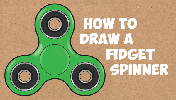 600x342 how to draw a fidget spinner easy step - Spinner Drawing