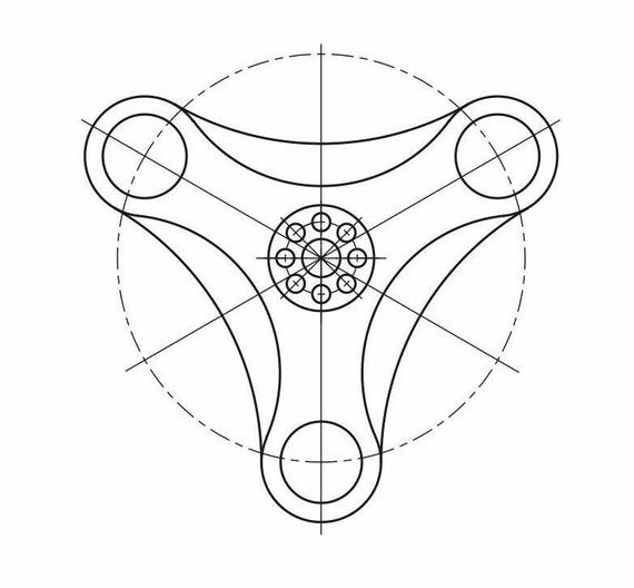 570x528 drawing of two types of fidget spinner cdr dxf pdf etsy - Spinner Drawing