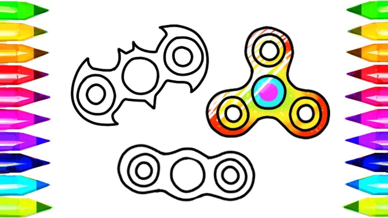 1280x720 fidget spinner drawing and coloring pages, and how to make easy - Spinner Drawing