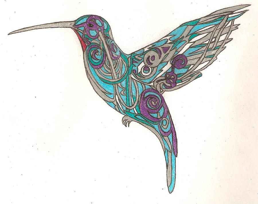 900x713 spiral hummingbird drawing - Spiral Drawing