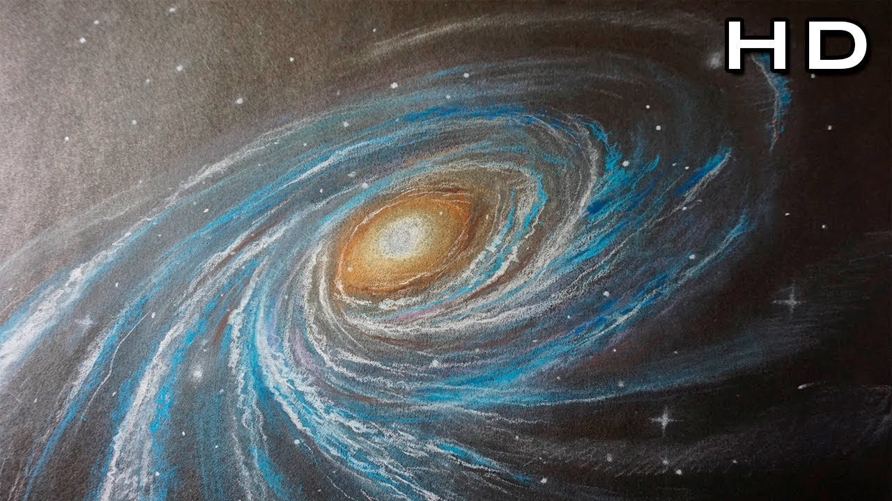 1280x720 how to draw a galaxy with colored pencil step - Spiral Galaxy Drawing