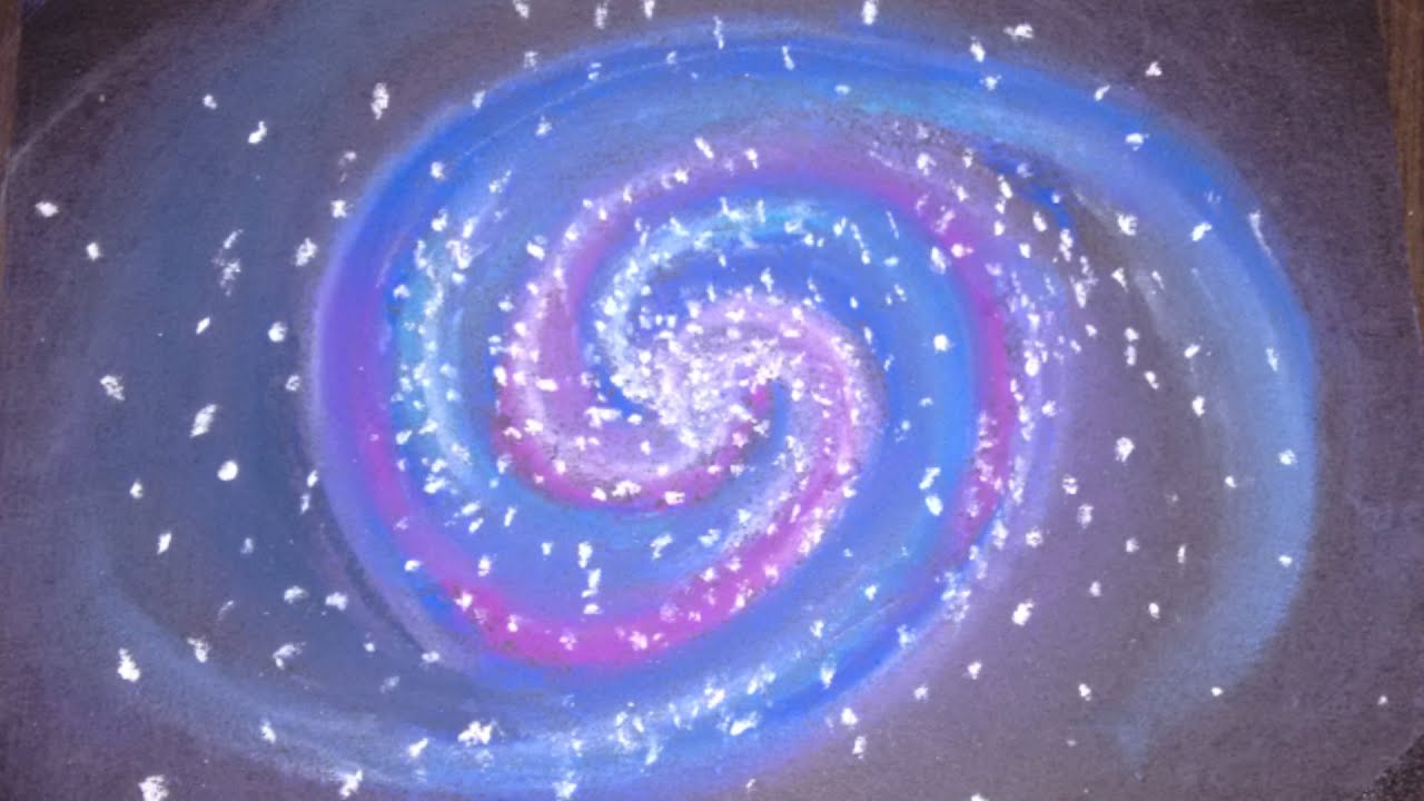 1280x720 how to draw a galaxy with chalk pastels saminspire - Spiral Galaxy Drawing