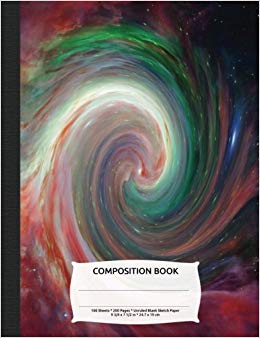 260x338 outer space spiral galaxy composition notebook, blank - Spiral Galaxy Drawing