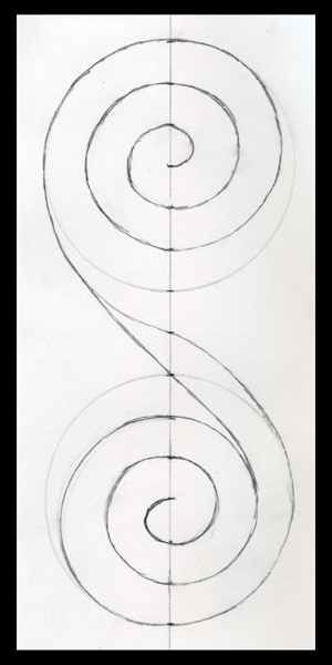 300x600 Celtic Knots - Spiral Line Drawing
