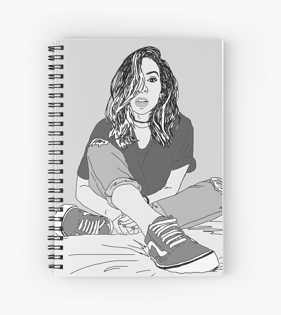 1171x1313 The Gabbie Show Line Drawing Spiral Notebooks - Spiral Line Drawing