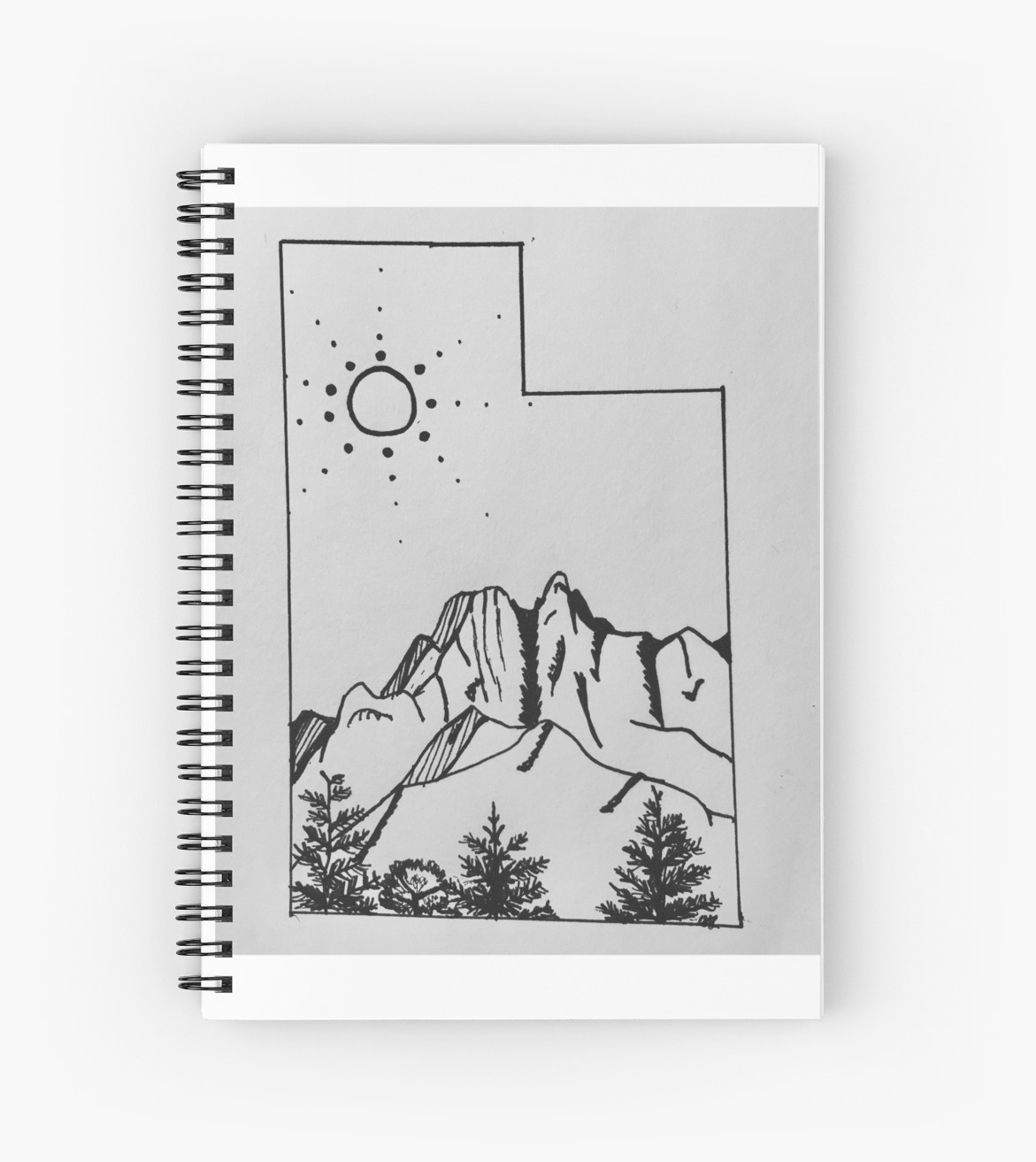 1171x1313 Utah Line Drawing Spiral Notebooks - Spiral Line Drawing