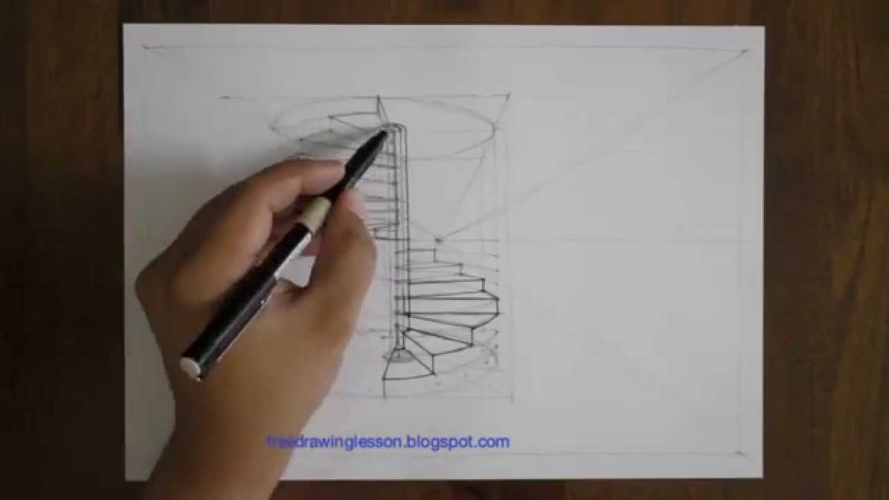 1280x720 how to draw a spiral staircase - Spiral Staircase Drawing