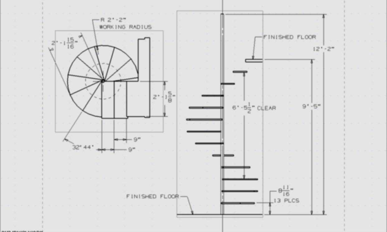 1242x744 perspective drawing spiral staircase for free download - Spiral Staircase Drawing