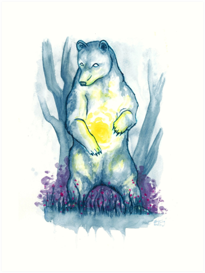 413x549 benevolent forest spirit bear art prints - Spirit Bear Drawing
