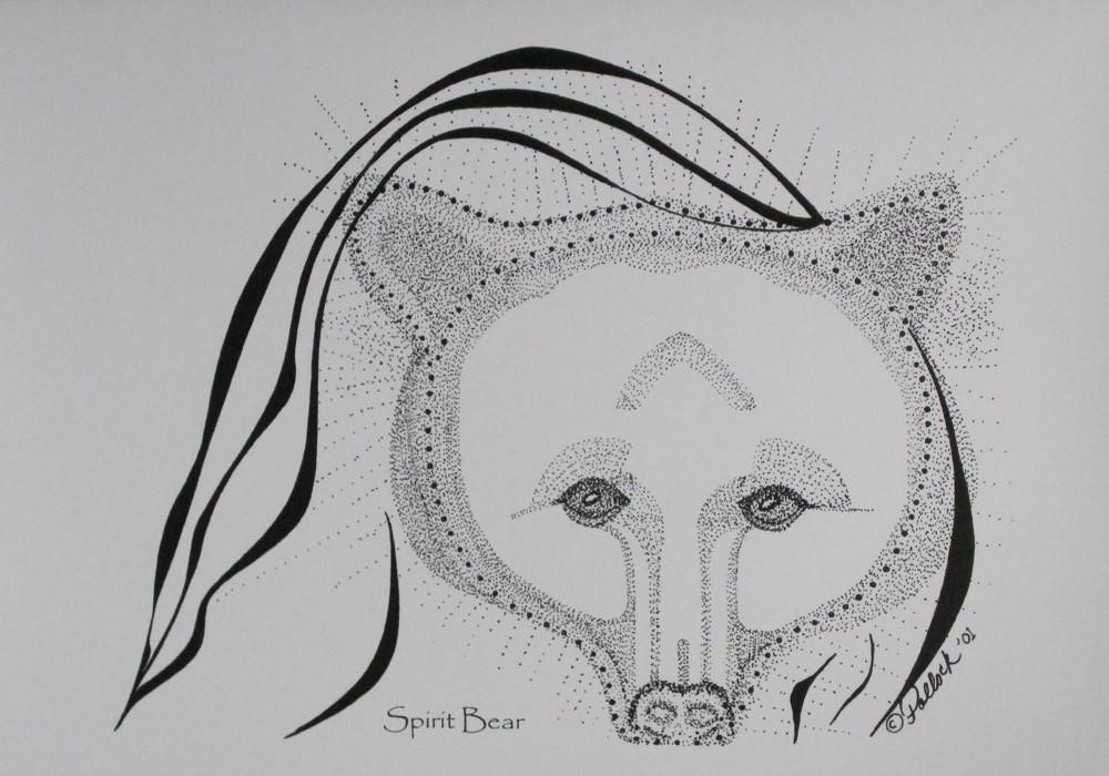 1000x700 dianne pollock jazzy line card - Spirit Bear Drawing