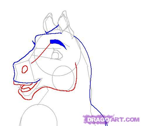 482x432 how to draw spirit, step - Spirit Horse Drawing