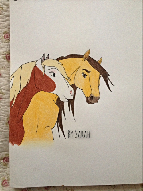 500x667 my drawing of spirit and rain on we heart it - Spirit Horse Drawing