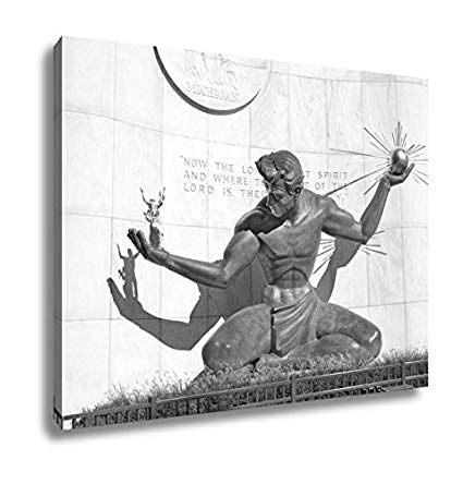 425x444 ashley canvas spirit of detroit statue, wall art home - Spirit Of Detroit Drawing