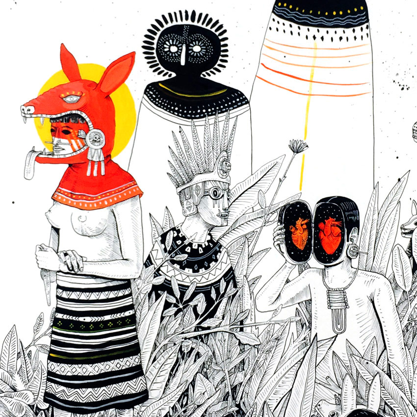 850x850 Saner Original Art - Spirit Of Detroit Drawing