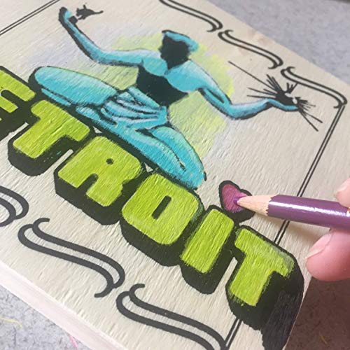 500x500 spirit detroit michigan coloring wooden board art - Spirit Of Detroit Drawing