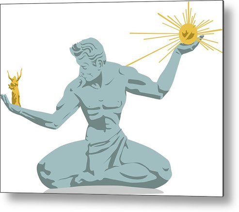 493x438 the spirit of detroit metal print - Spirit Of Detroit Drawing